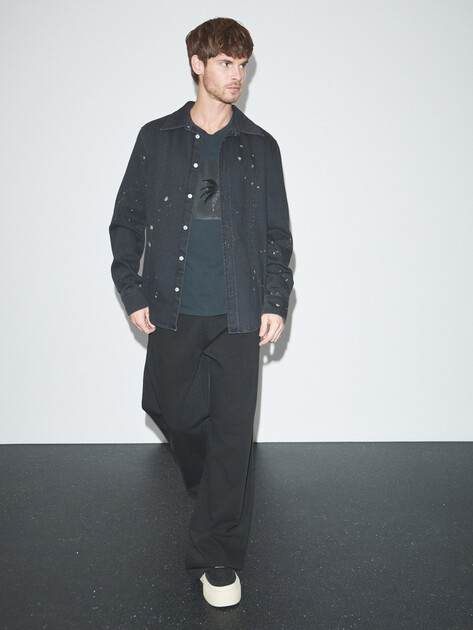 Мужская рубашка MM6 MAISON MARGIELA Long-sleeved Shirt, Артикул SH2DT0021, темно-серый | 4853148. Ракурс 2 Мужская рубашка MM6 MAISON MARGIELA Long-sleeved Shirt, Артикул SH2DT0021, темно-серый | 4853148. Ракурс 2