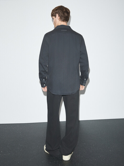 Мужская рубашка MM6 MAISON MARGIELA Long-sleeved Shirt, Артикул SH2DT0021, темно-серый | 4853148. Ракурс 4 Мужская рубашка MM6 MAISON MARGIELA Long-sleeved Shirt, Артикул SH2DT0021, темно-серый | 4853148. Ракурс 4