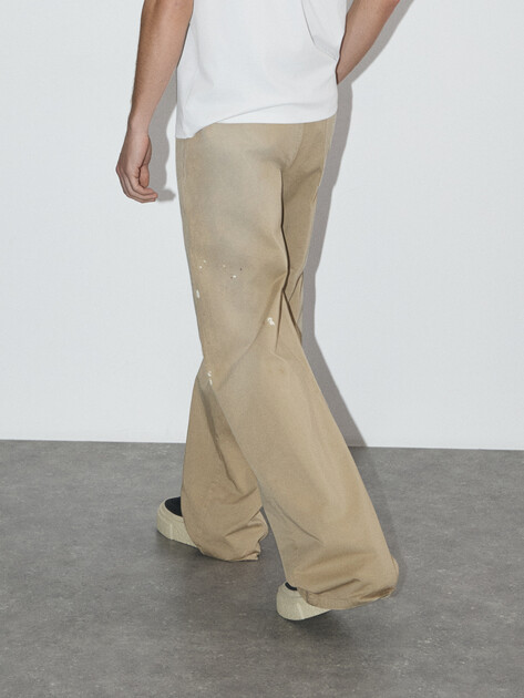 Мужские брюки MM6 MAISON MARGIELA PANTS, Артикул SH2KA0030, песочно-бежевый | 4853203. Ракурс 4