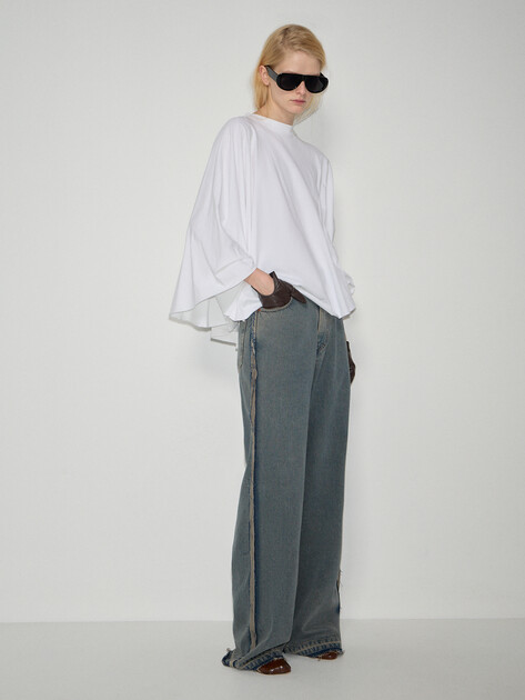Женская блузка MM6 MAISON MARGIELA, Артикул S62NH0038, белый | 4853924. Ракурс 2