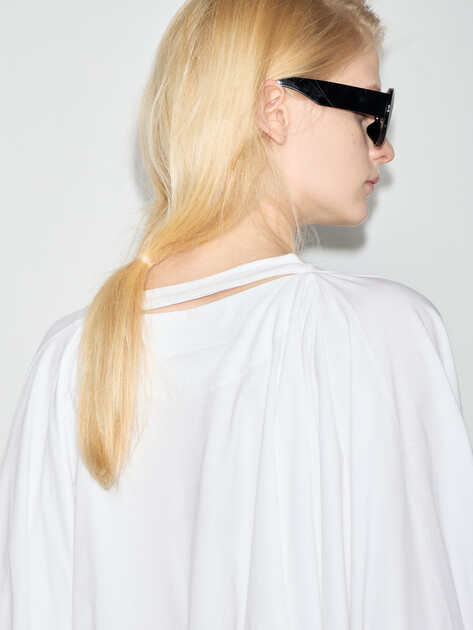 Женская блузка MM6 MAISON MARGIELA, Артикул S62NH0038, белый | 4853924. Ракурс 3