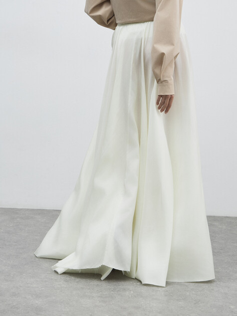 Юбка макси MM6 MAISON MARGIELA, Артикул S62MI0029, молочно-белый | 4854051. Ракурс 4