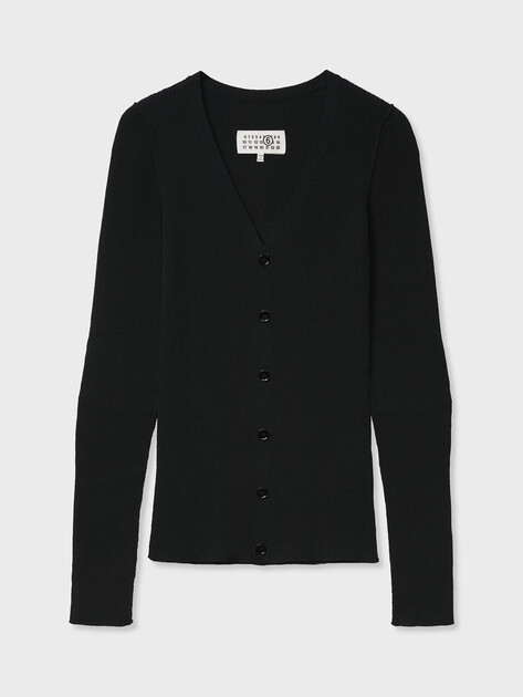 Женский кардиган MM6 MAISON MARGIELA Cardigan, Артикул S62HP0029, черный | 4854085. Ракурс 5