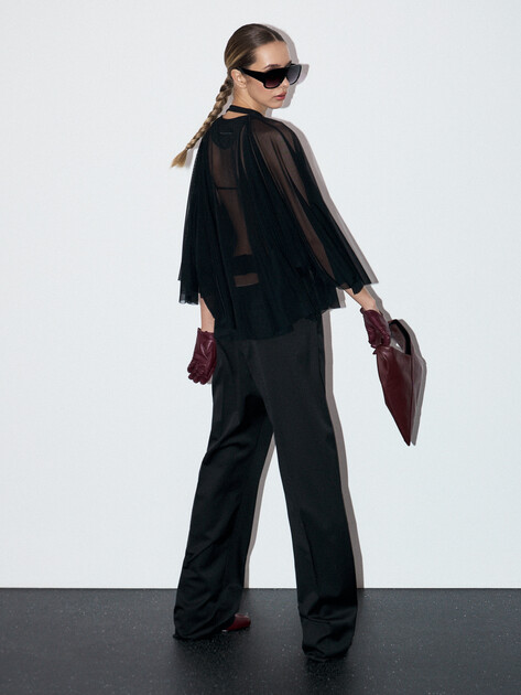 Женская блузка MM6 MAISON MARGIELA, Артикул S62NH0038, черный | 4854235. Ракурс 6