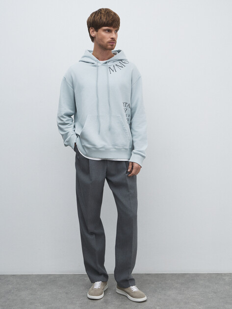 Мужское худи MM6 MAISON MARGIELA, Артикул SH0GU0026, серовато-голубой | 4854272. Ракурс 2