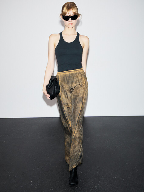 Юбка макси MM6 MAISON MARGIELA, Артикул S52MI0019, хаки | 4854329. Ракурс 2