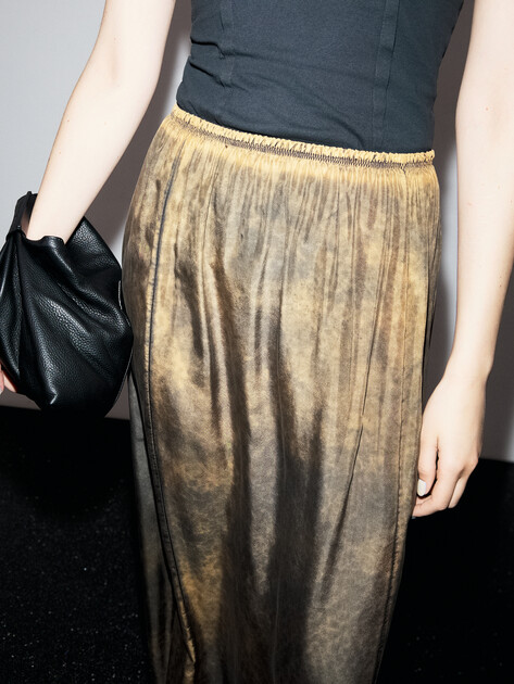 Юбка макси MM6 MAISON MARGIELA, Артикул S52MI0019, хаки | 4854329. Ракурс 3