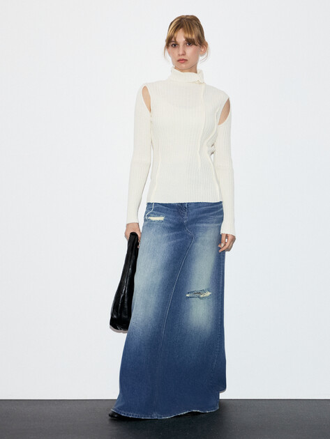 Юбка из денима MM6 MAISON MARGIELA, Артикул S52MI0016, синий | 4854525. Ракурс 2 Юбка из денима MM6 MAISON MARGIELA, Артикул S52MI0016, синий | 4854525. Ракурс 2