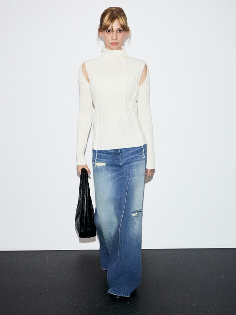 Юбка из денима MM6 MAISON MARGIELA, Артикул S52MI0016, синий | 4854525. Ракурс 5 Юбка из денима MM6 MAISON MARGIELA, Артикул S52MI0016, синий | 4854525. Ракурс 5