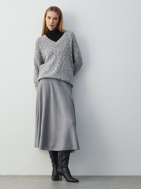 Юбка  миди MAISON DAVID, Артикул ML-TX136006, серый | 4854765. Ракурс 2