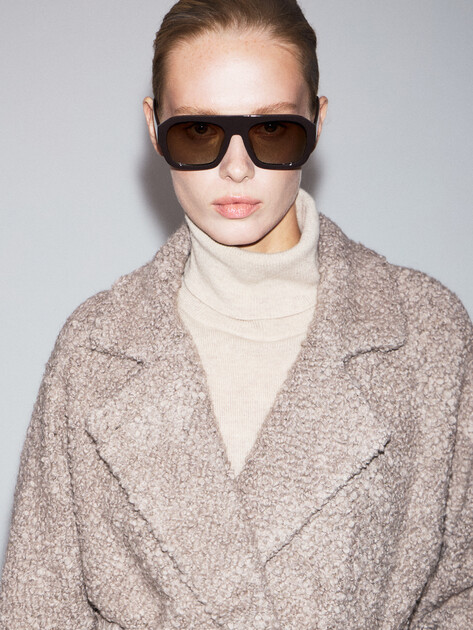 Женское полупальто MAISON DAVID, Артикул LOURDES_ALPACO, бежево-серый | 4855393. Ракурс 3