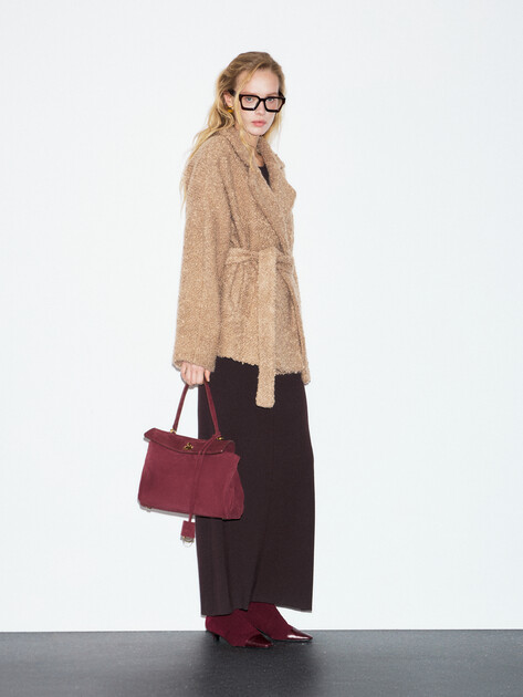 Женское полупальто MAISON DAVID, Артикул LOURDES_ALPACO, бежевый | 4855433. Ракурс 2