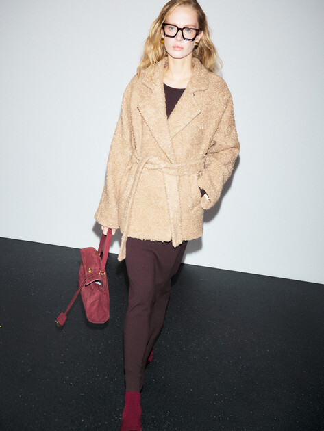 Женское полупальто MAISON DAVID, Артикул LOURDES_ALPACO, бежевый | 4855433. Ракурс 5