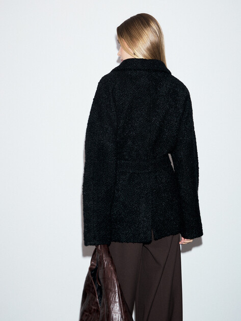 Женское полупальто MAISON DAVID, Артикул LOURDES_ALPACO, черный | 4855440. Ракурс 4