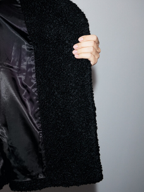 Женское полупальто MAISON DAVID, Артикул LOURDES_ALPACO, черный | 4855440. Ракурс 6