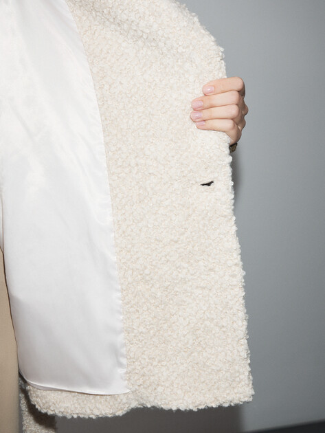 Женское полупальто MAISON DAVID, Артикул LOURDES_ALPACO, молочно-бежевый | 4855447. Ракурс 6