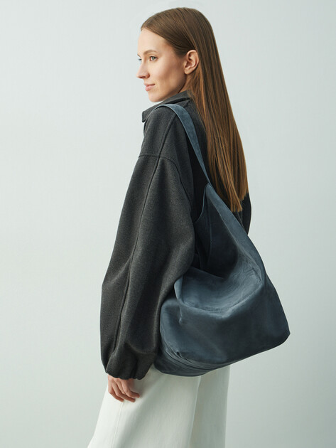 Женский шоппер MAISON DAVID, Артикул ESTHER, серо-синий | 4856214. Ракурс 5