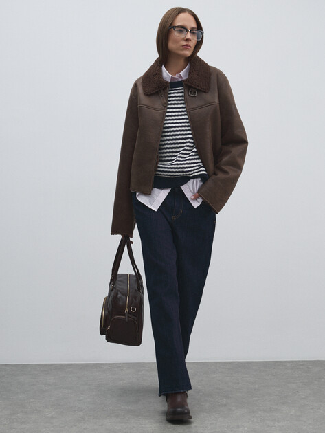 Женская дубленка  MAISON DAVID, Артикул NEVA_SDF_L, коричневый | 4856463. Ракурс 2