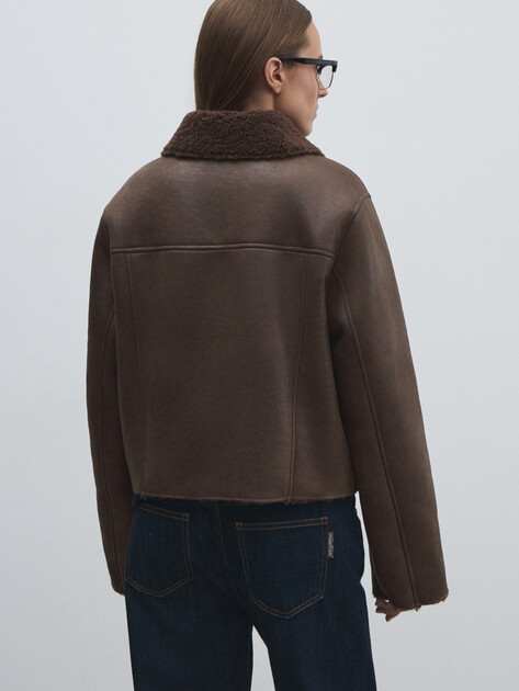 Женская дубленка  MAISON DAVID, Артикул NEVA_SDF_L, коричневый | 4856463. Ракурс 4