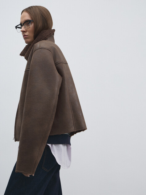 Женская дубленка  MAISON DAVID, Артикул NEVA_SDF_L, коричневый | 4856463. Ракурс 5