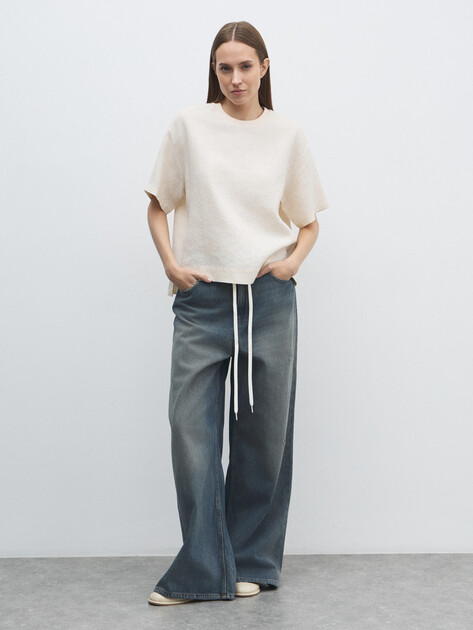 Женская футболка MAISON DAVID, Артикул KF042, светло-бежевый | 4856542. Ракурс 2