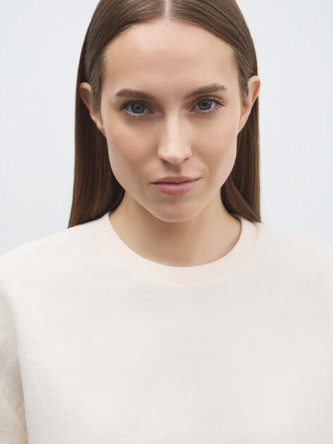 Женская футболка MAISON DAVID, Артикул KF042, светло-бежевый | 4856542. Ракурс 3