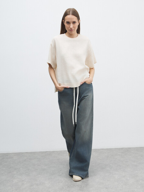 Женская футболка MAISON DAVID, Артикул KF042, светло-бежевый | 4856542. Ракурс 5