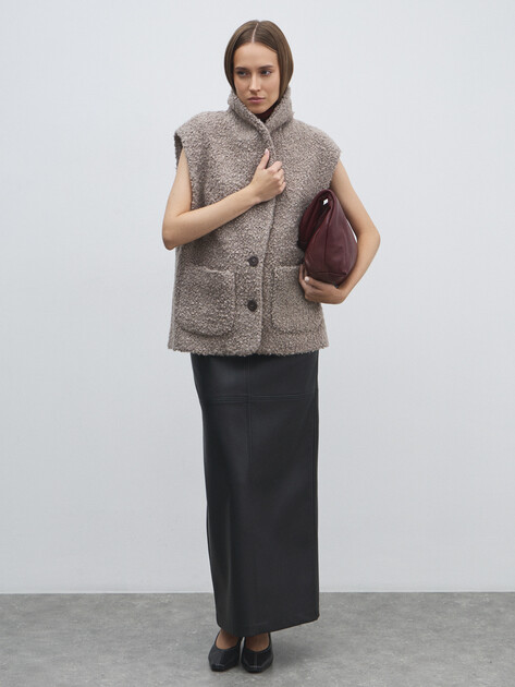 Женский жилет MAISON DAVID, Артикул SOPHIE_ALPACO, бежево-серый | 4862543. Ракурс 2 Женский жилет MAISON DAVID, Артикул SOPHIE_ALPACO, бежево-серый | 4862543. Ракурс 2