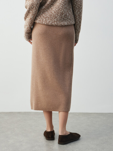 Юбка  миди MAISON DAVID, Артикул ML-KN125002, темно-бежевый | 4871925. Ракурс 4