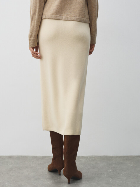 Юбка  миди MAISON DAVID, Артикул ML-KN125002, молочно-бежевый | 4871932. Ракурс 4