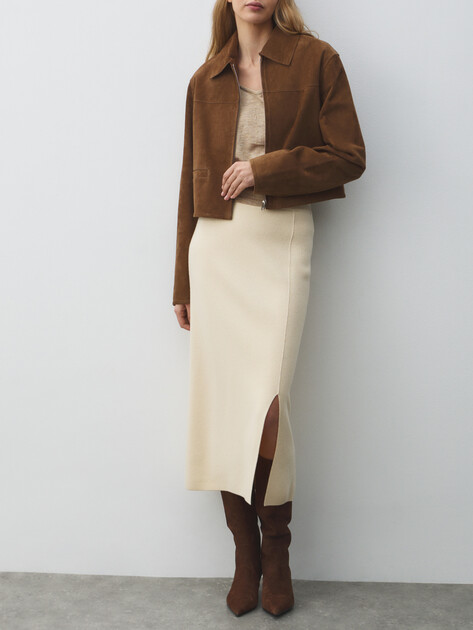 Юбка  миди MAISON DAVID, Артикул ML-KN125002, молочно-бежевый | 4871932. Ракурс 5