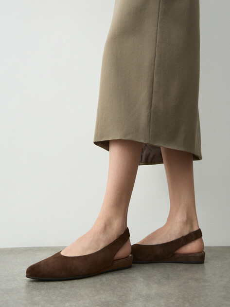 Балетки с открытой пяткой (слинг-бэк) TENDANCE, Артикул GL313-01, темно-коричневый | 4872918. Ракурс 7