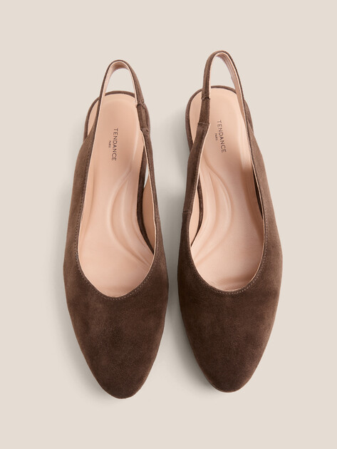 Балетки с открытой пяткой (слинг-бэк) TENDANCE, Артикул GL313-01, темно-коричневый | 4872918. Ракурс 4