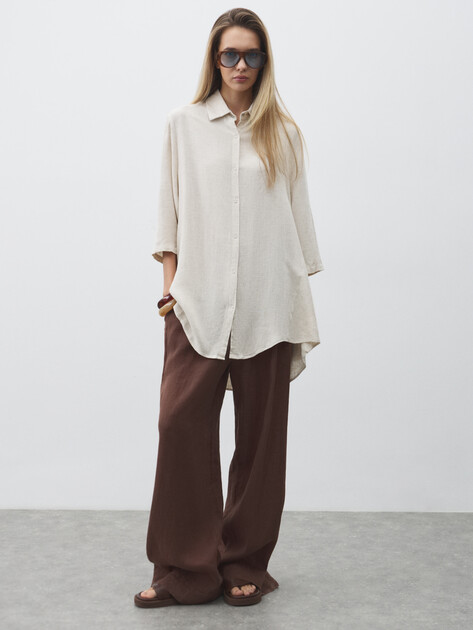 Женская рубашка MAISON DAVID, Артикул 2116-N-SMP, льняной | 4874500. Ракурс 2 Женская рубашка MAISON DAVID, Артикул 2116-N-SMP, льняной | 4874500. Ракурс 2