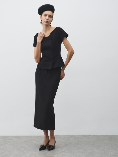 Юбка  миди LUMIQUE, Артикул I0032, черный | 4874767. Ракурс 2