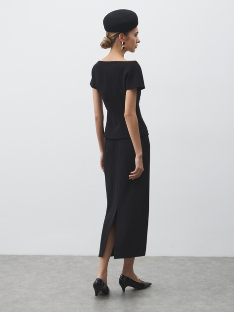 Юбка  миди LUMIQUE, Артикул I0032, черный | 4874767. Ракурс 4