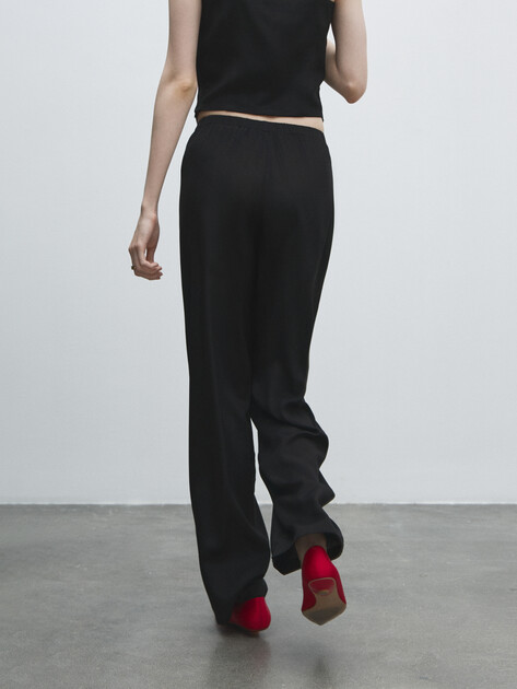 Женские прямые брюки  LUMIQUE, Артикул YYHZS02, черный | 4874793. Ракурс 6