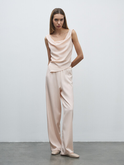 Женские прямые брюки  LUMIQUE, Артикул YYHZS02, персиковый | 4874796. Ракурс 2