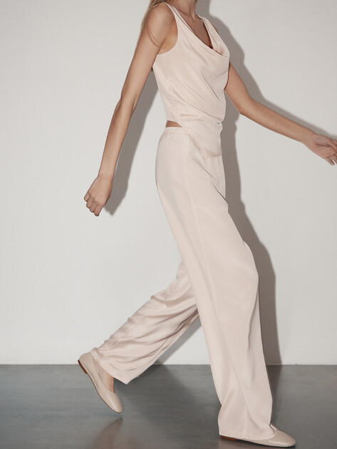 Женские прямые брюки  LUMIQUE, Артикул YYHZS02, персиковый | 4874796. Ракурс 7