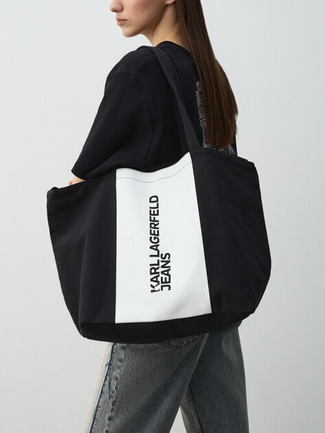 Женский шоппер KARL LAGERFELD JEANS klj color block ns shopper, Артикул A3W50067, черный | 4875231. Ракурс 5