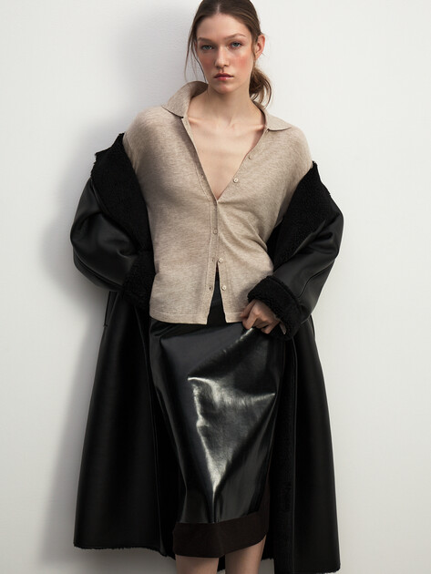 Женская рубашка MAISON DAVID, Артикул ML-KN9002, темно-бежевый | 4877078. Ракурс 2 Женская рубашка MAISON DAVID, Артикул ML-KN9002, темно-бежевый | 4877078. Ракурс 2