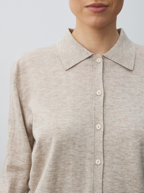 Женская рубашка MAISON DAVID, Артикул ML-KN9002, темно-бежевый | 4877078. Ракурс 5 Женская рубашка MAISON DAVID, Артикул ML-KN9002, темно-бежевый | 4877078. Ракурс 5