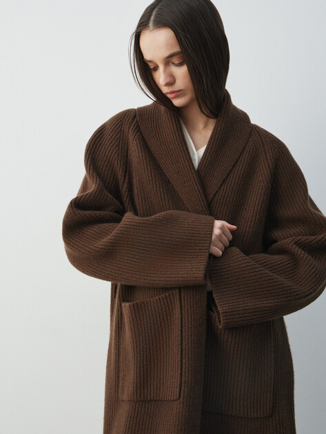Женский кардиган MAISON DAVID, Артикул ML-KN136005, темно-коричневый | 4880963. Ракурс 5 Женский кардиган MAISON DAVID, Артикул ML-KN136005, темно-коричневый | 4880963. Ракурс 5