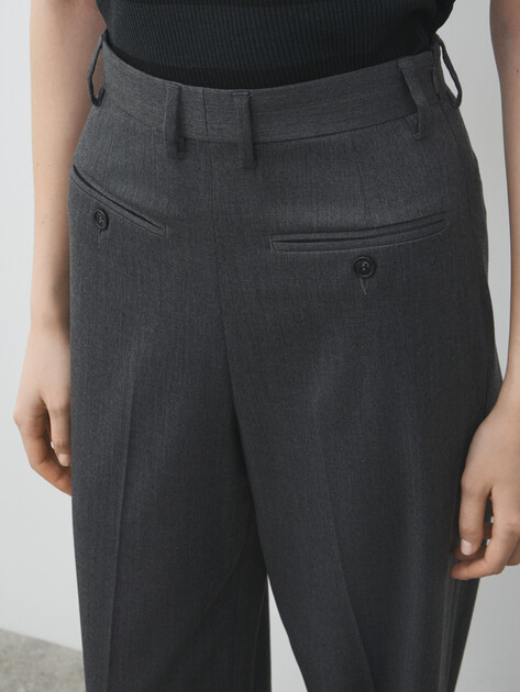 Женские прямые брюки  MM6 MAISON MARGIELA, Артикул S52KA0538, темно-серый | 4885910. Ракурс 3