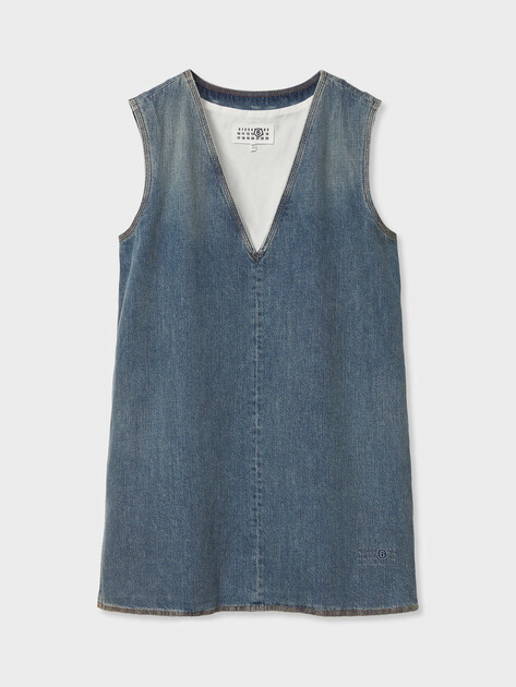Женское платье MM6 MAISON MARGIELA Midi Dress, Артикул S62DD0049, серо-голубой | 4894441. Ракурс 5