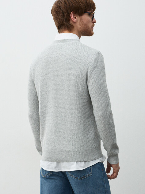 Мужской джемпер MAISON DAVID, Артикул ML-KN9007, светло-серый | 4897364. Ракурс 4
