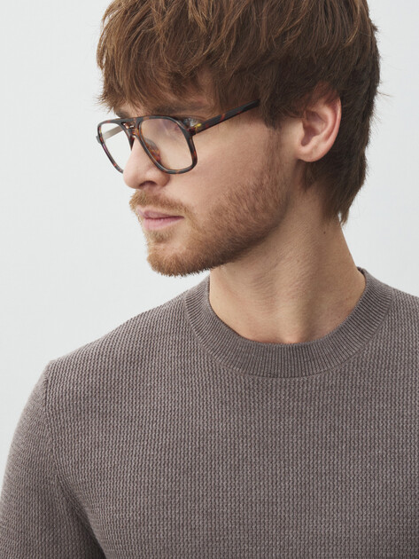 Мужской джемпер MAISON DAVID, Артикул ML-KN9007, серо-коричневый | 4897406. Ракурс 3