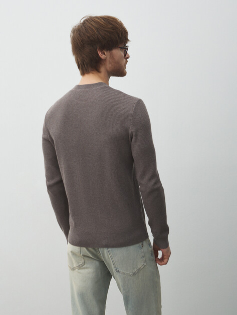 Мужской джемпер MAISON DAVID, Артикул ML-KN9007, серо-коричневый | 4897406. Ракурс 4