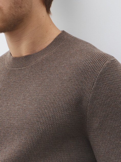 Мужской джемпер MAISON DAVID, Артикул ML-KN9007, светло-коричневый | 4897413. Ракурс 3