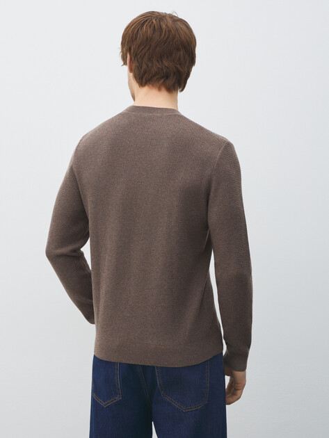 Мужской джемпер MAISON DAVID, Артикул ML-KN9007, светло-коричневый | 4897413. Ракурс 4